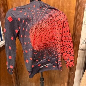 Geometric Red and Black Kids Hoodie